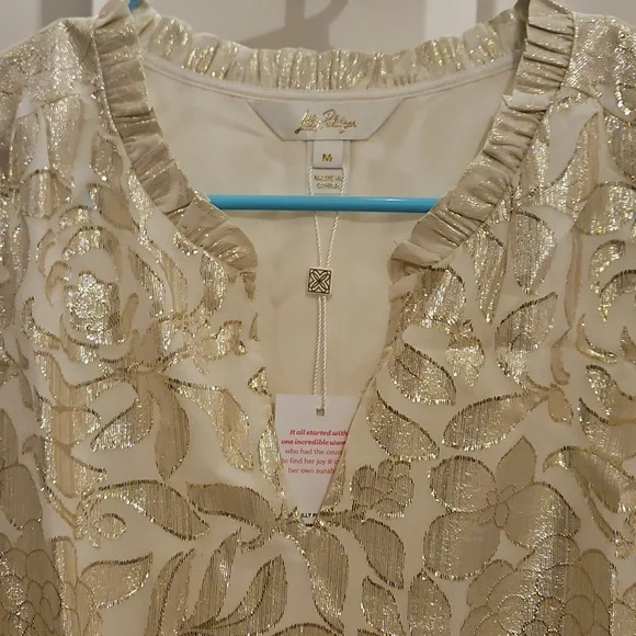 BNWT Lilly Pulitzer Giana Long Sleeve Silk Top M - Picture 4 of 8